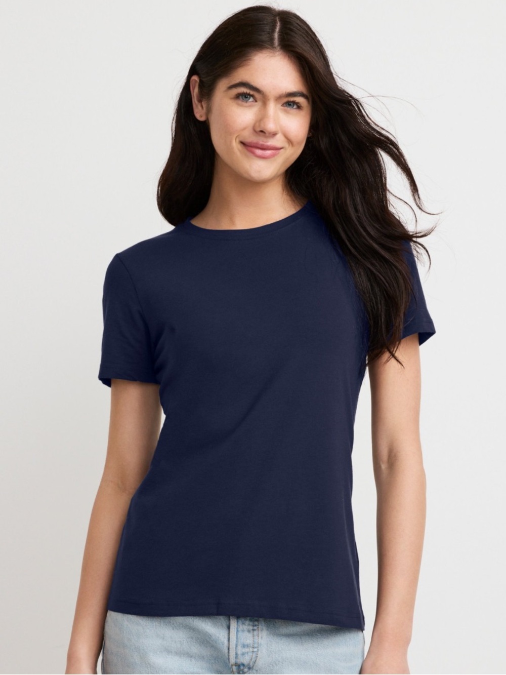 NWT Jockey Navy Crewneck Organic Cotton Short Sleeve Tee